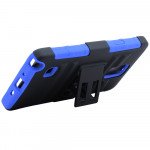 Wholesale Samsung Galaxy Note 4 TPE Armor Shell Holster Combo Belt Clip (Blue)